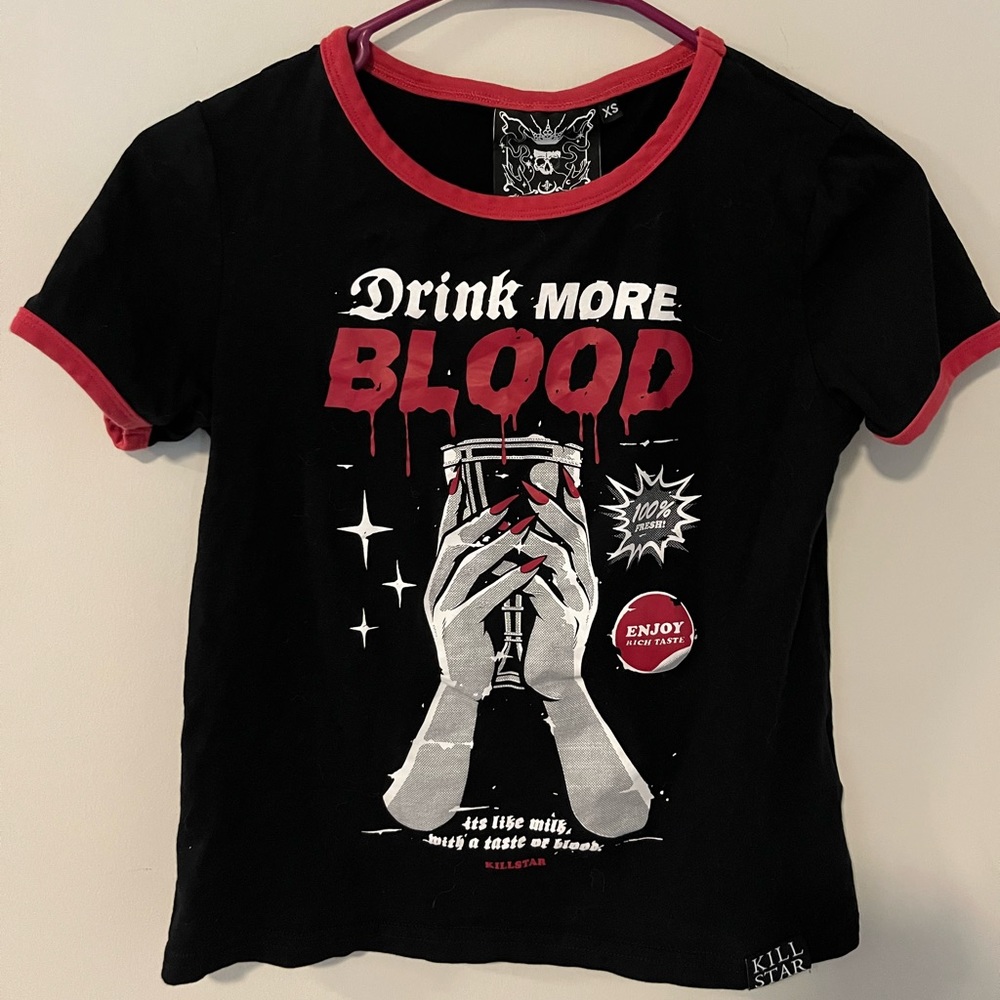 Killstar Drink More Blood Ringer Tee